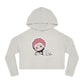 Anime-Inspired Women's Cropped Hooded Sweatshirt - Cute Character Design