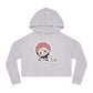 Anime-Inspired Women's Cropped Hooded Sweatshirt - Cute Character Design