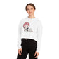 Anime-Inspired Women's Cropped Hooded Sweatshirt - Cute Character Design