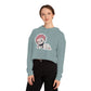 Anime-Inspired Women's Cropped Hooded Sweatshirt - Cute Character Design