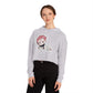 Anime-Inspired Women's Cropped Hooded Sweatshirt - Cute Character Design