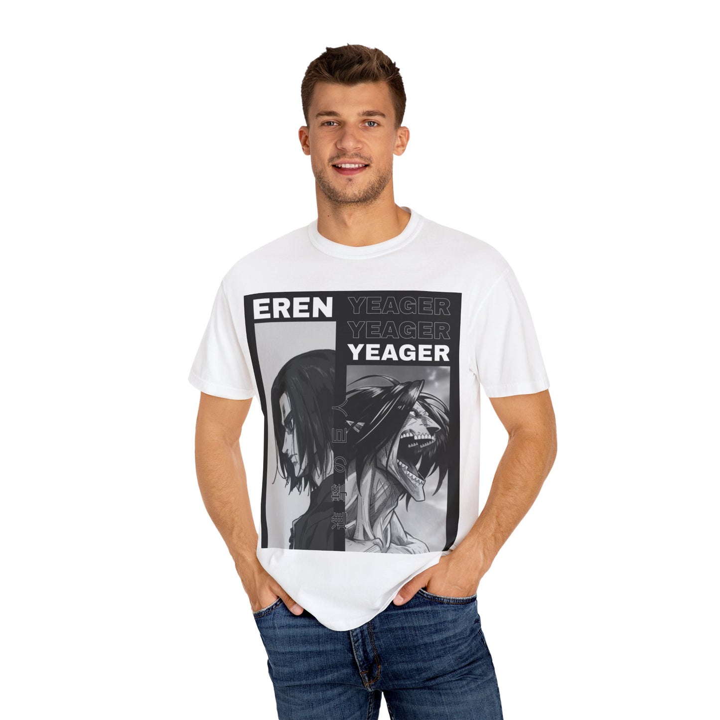 Eren Yeager Unisex Graphic T-Shirt – Garment-Dyed Comfort