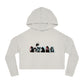 Women’s Cropped Hooded Sweatshirt - Playful Monster Design for Casual Style