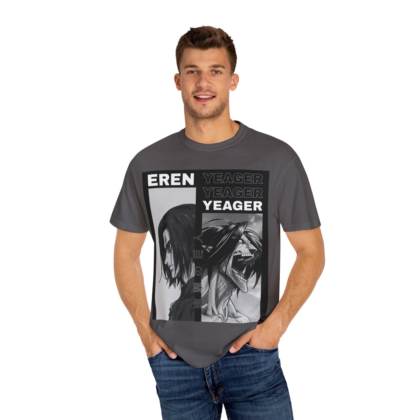Eren Yeager Unisex Graphic T-Shirt – Garment-Dyed Comfort