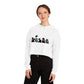 Women’s Cropped Hooded Sweatshirt - Playful Monster Design for Casual Style