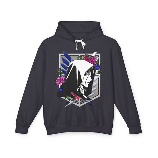 Floral Anime Unisex Lightweight Hooded Sweatshirt