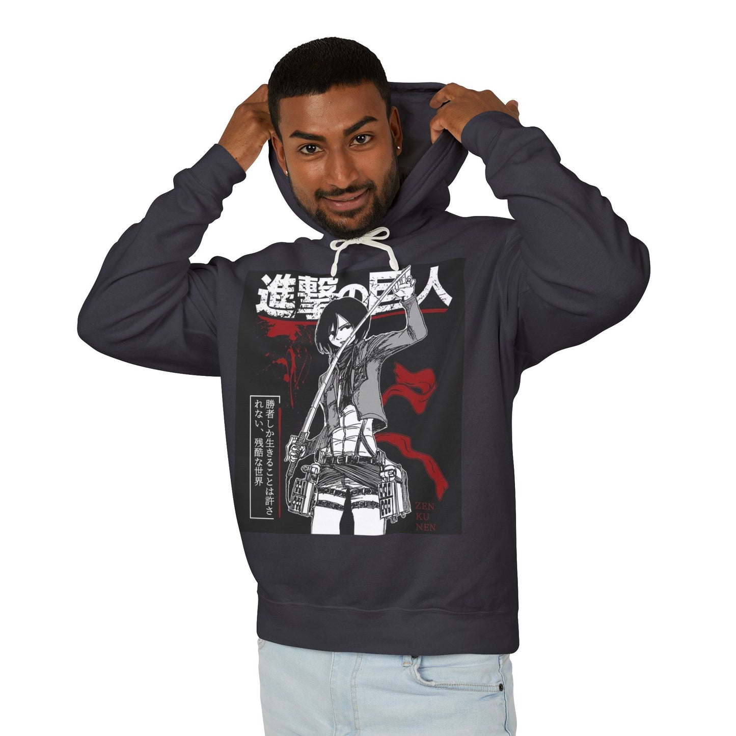 Anime Inspired Unisex Hooded Sweatshirt - Attack on Titan Design
