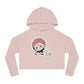 Anime-Inspired Women's Cropped Hooded Sweatshirt - Cute Character Design