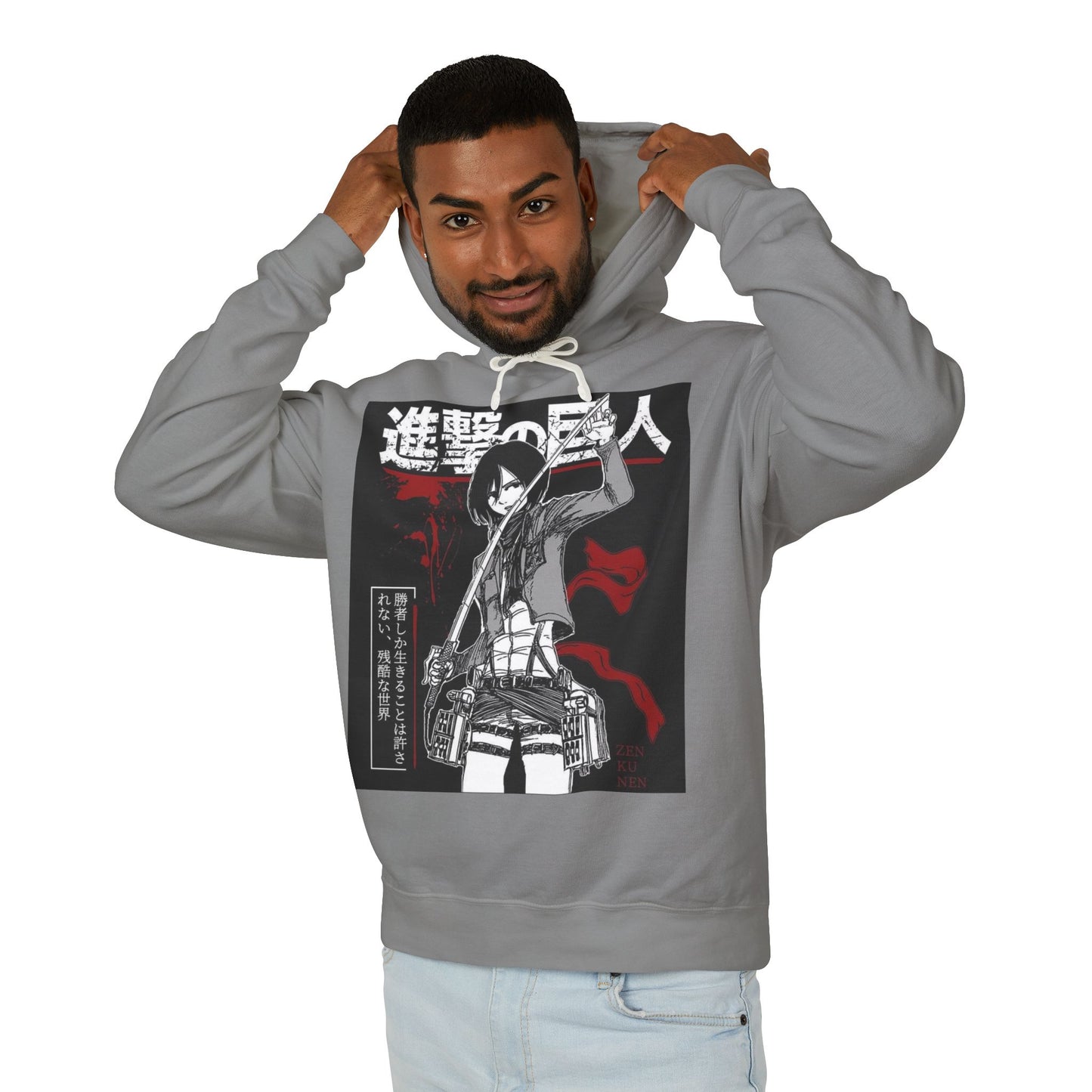 Anime Inspired Unisex Hooded Sweatshirt - Attack on Titan Design
