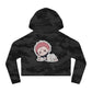Anime-Inspired Women's Cropped Hooded Sweatshirt - Cute Character Design