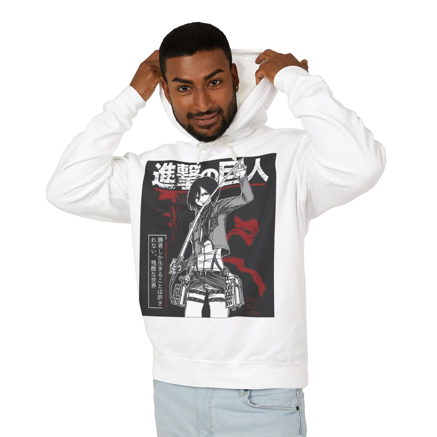 Anime Inspired Unisex Hooded Sweatshirt - Attack on Titan Design