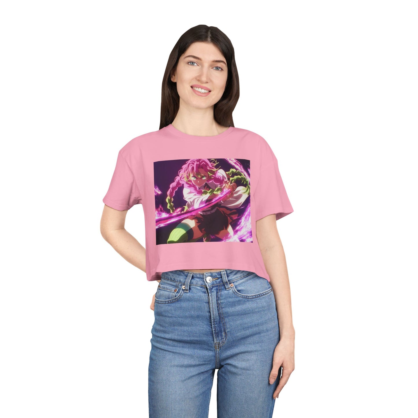 Anime-Inspired Women's Graphic Crop Tee