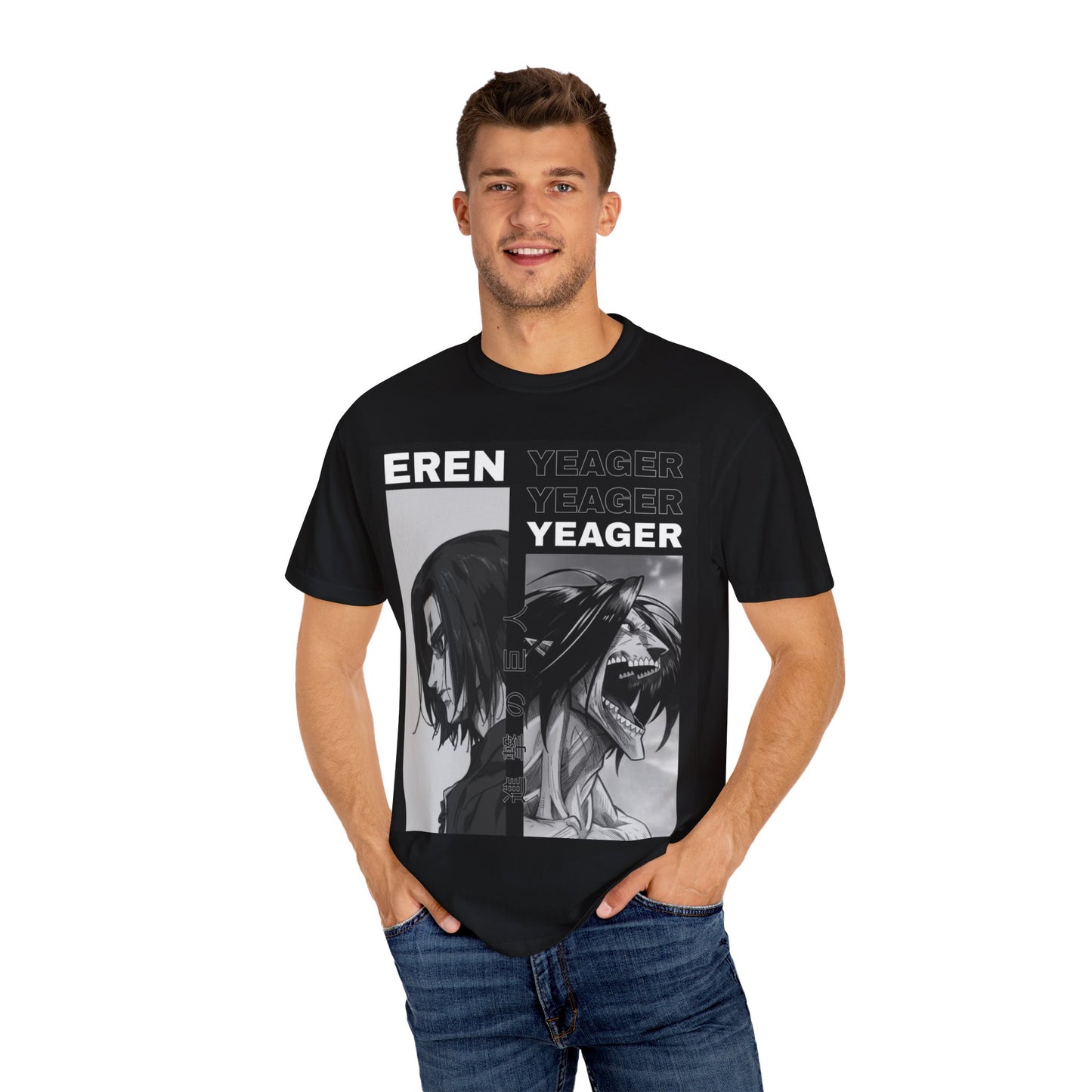 Eren Yeager Unisex Graphic T-Shirt – Garment-Dyed Comfort
