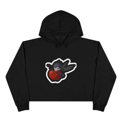 Adventurous Crop Hoodie with Bold Heart Design